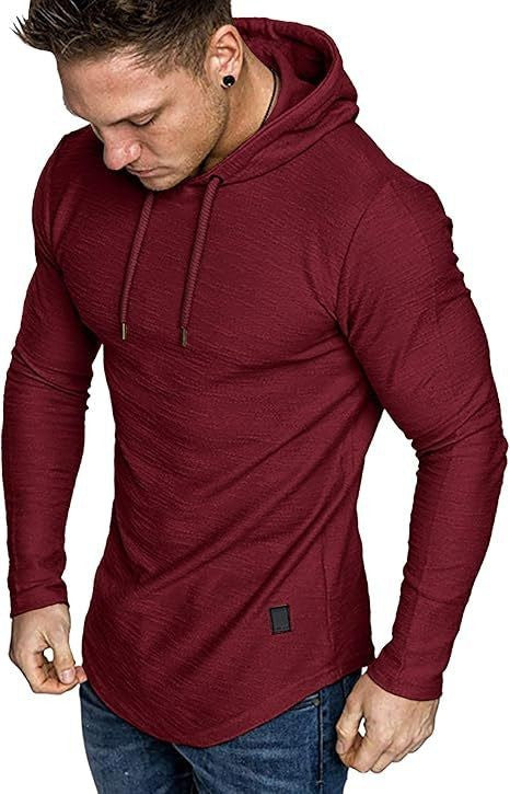 Men's hooded fleece long-sleeved athletic sweatshirt