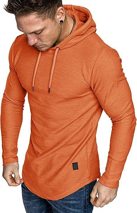Men's hooded fleece long-sleeved athletic sweatshirt