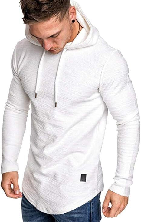 Men's hooded fleece long-sleeved athletic sweatshirt