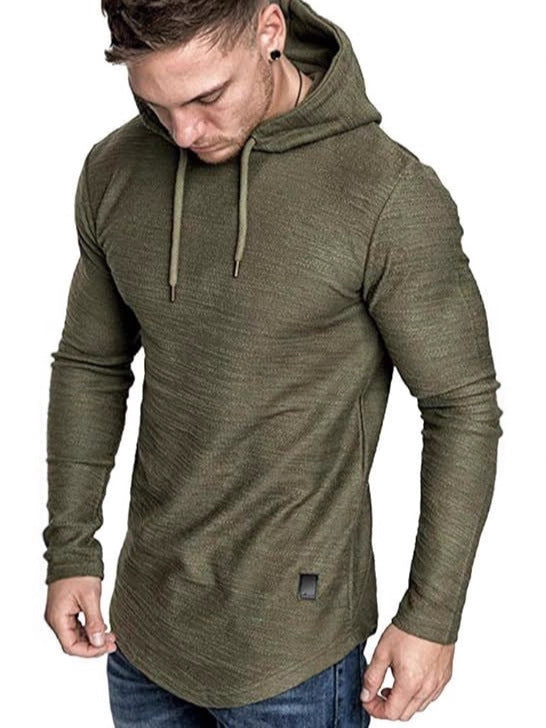 Men's hooded fleece long-sleeved athletic sweatshirt