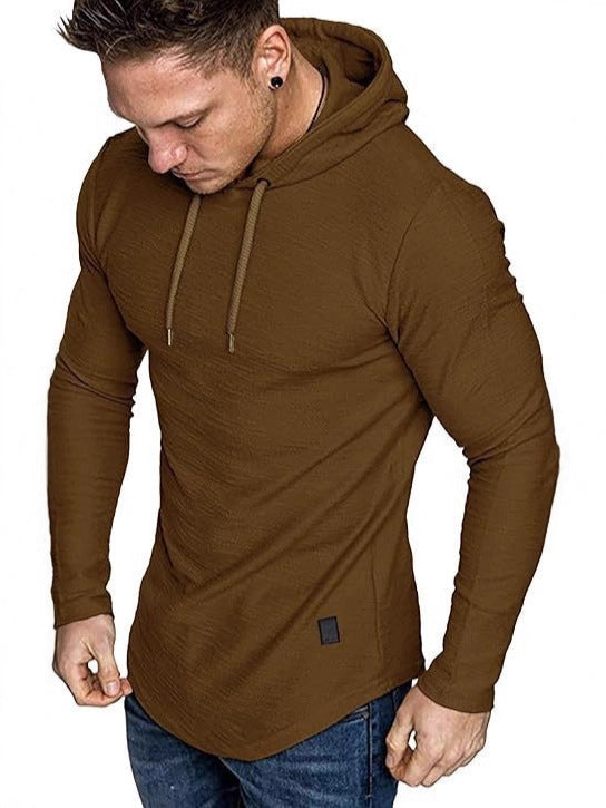 Men's hooded fleece long-sleeved athletic sweatshirt